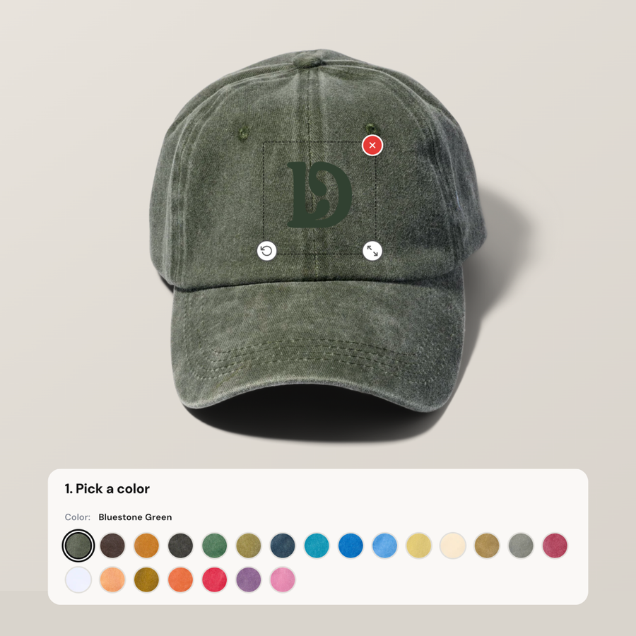 Build your cap in the designer