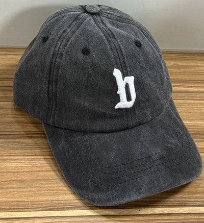 Raised white gothic B on a charcoal Classic Cap