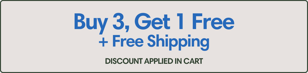 Buy 3, get 1 free + free shipping. Discount applied in cart.